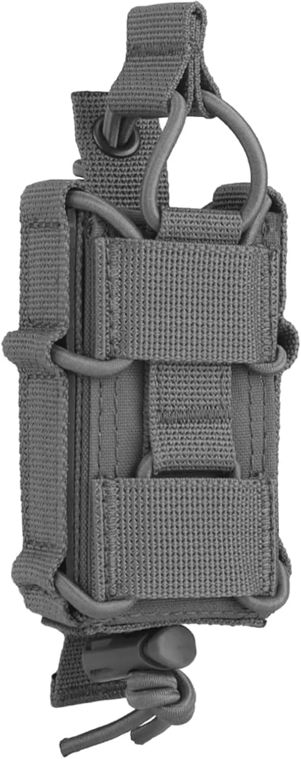 Tactical MOLLE Magazine Pouch 9mm Single Pistol Quick Release Mag Holder Bag Hunting Flashlight Holster Shooting Airsoft Gear