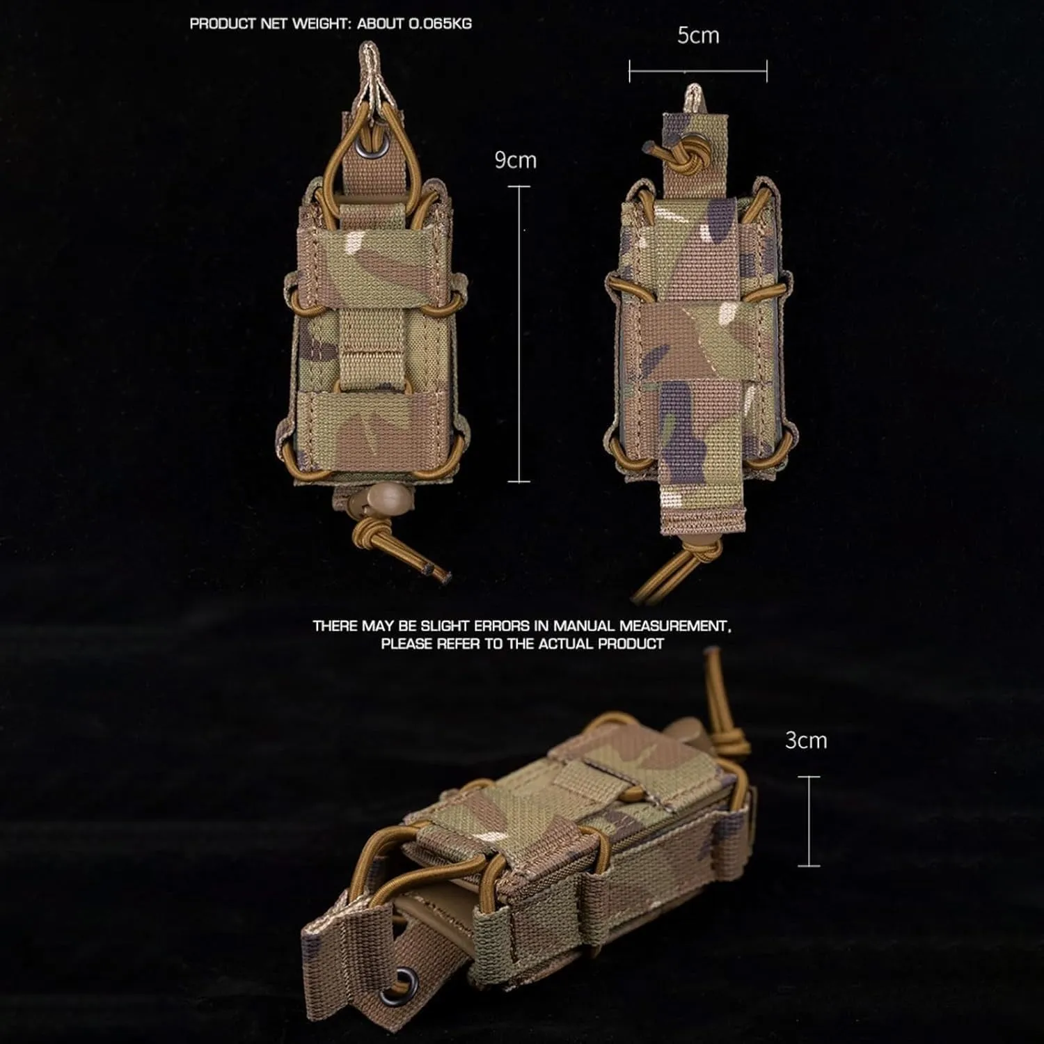 Tactical MOLLE Magazine Pouch 9mm Single Pistol Quick Release Mag Holder Bag Hunting Flashlight Holster Shooting Airsoft Gear