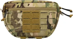 Tactical Pouch Front Pocket with Strap Attach 3 Color Admin Webbing MOLLE System Bag with Double Zipper Dump Pouch with Mesh Pocket Elastic Band Inside 9"×5.9"×1.3"
