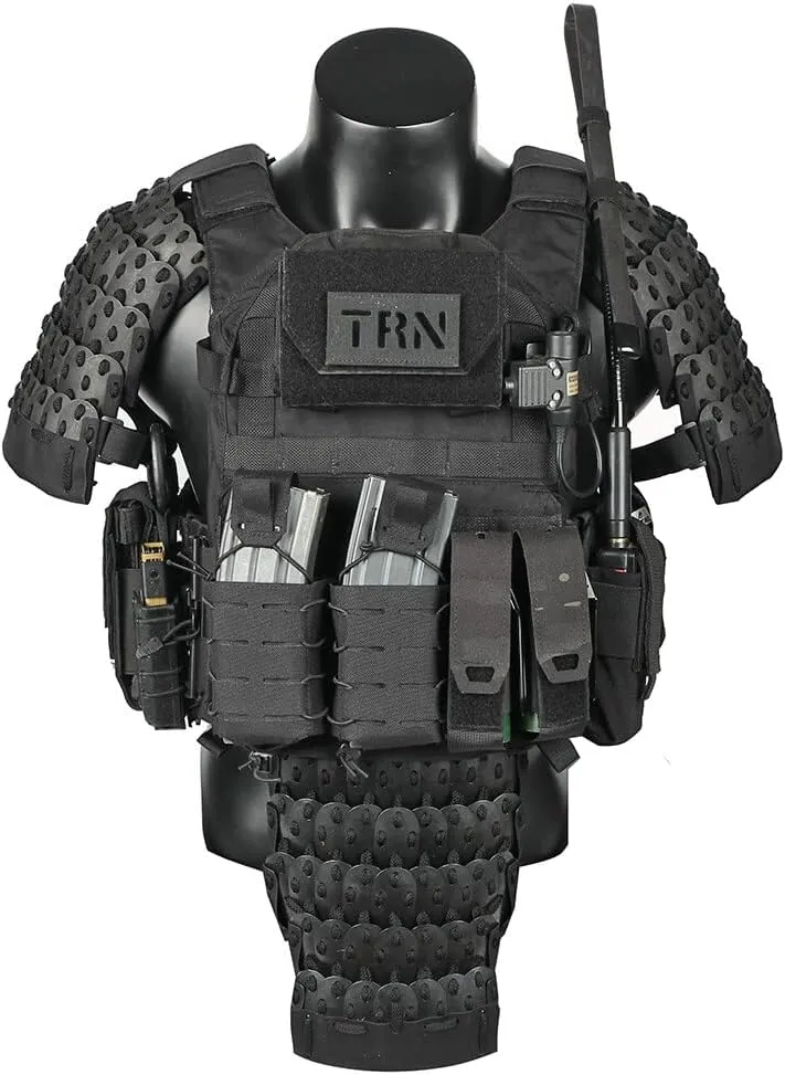 Tactical Shoulder Armor Guards Set, 2 Pieces 500D Handmade Non-Slip Samurai Tactical Gear Medieval Warrior Knight Protector Defense Gear Combat Clothing Equipment