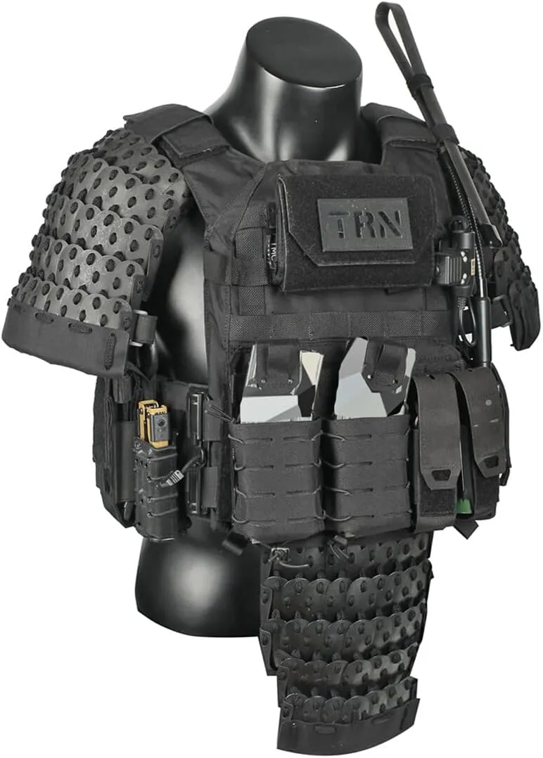 Tactical Shoulder Armor Guards Set, 2 Pieces 500D Handmade Non-Slip Samurai Tactical Gear Medieval Warrior Knight Protector Defense Gear Combat Clothing Equipment