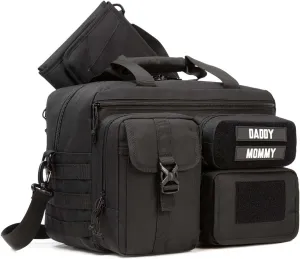 Tactical Travel Duffle Bag, Military Dad Diaper Bag with Changing Mat and Bottle Pockets, Tactical Messenger Briefcase Shoulder for Men