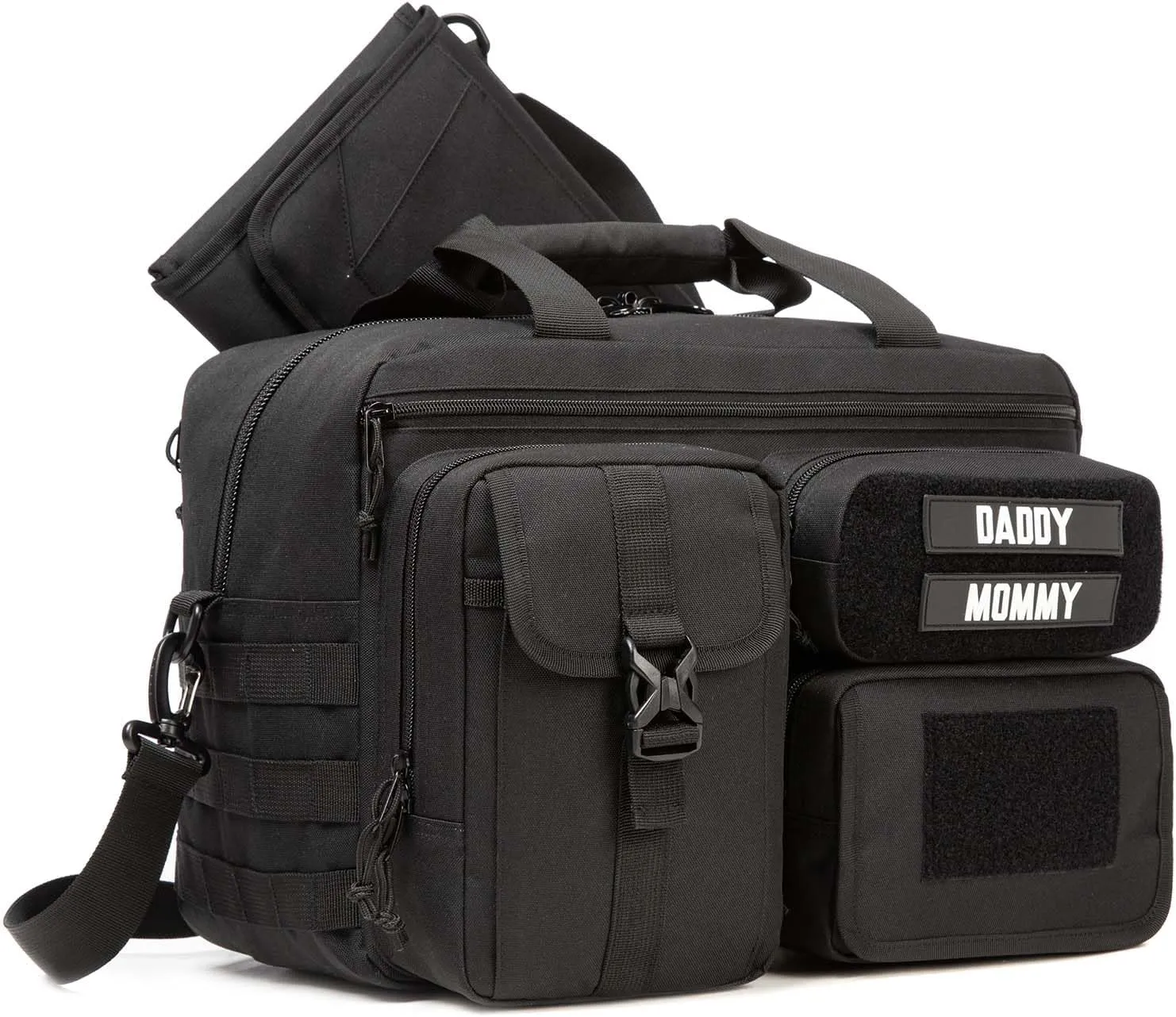 Tactical Travel Duffle Bag, Military Dad Diaper Bag with Changing Mat and Bottle Pockets, Tactical Messenger Briefcase Shoulder for Men