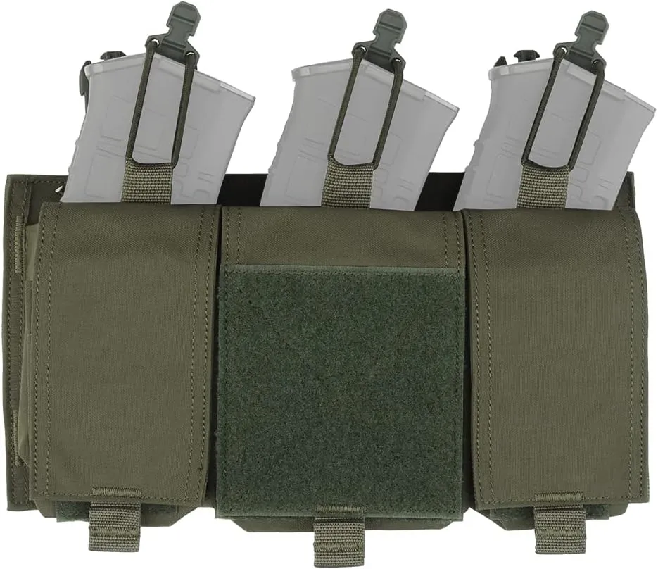 Tactical Triple 7.62mmX51 Magazine Pouch Front Panel with Hook and Loop and Quick Release 25mm Buckle, Mag Pouch Holster Mag Carrier Holder