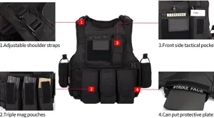 Tactical Vest Airsoft Vest Adjustable Outdoors for Man Vest