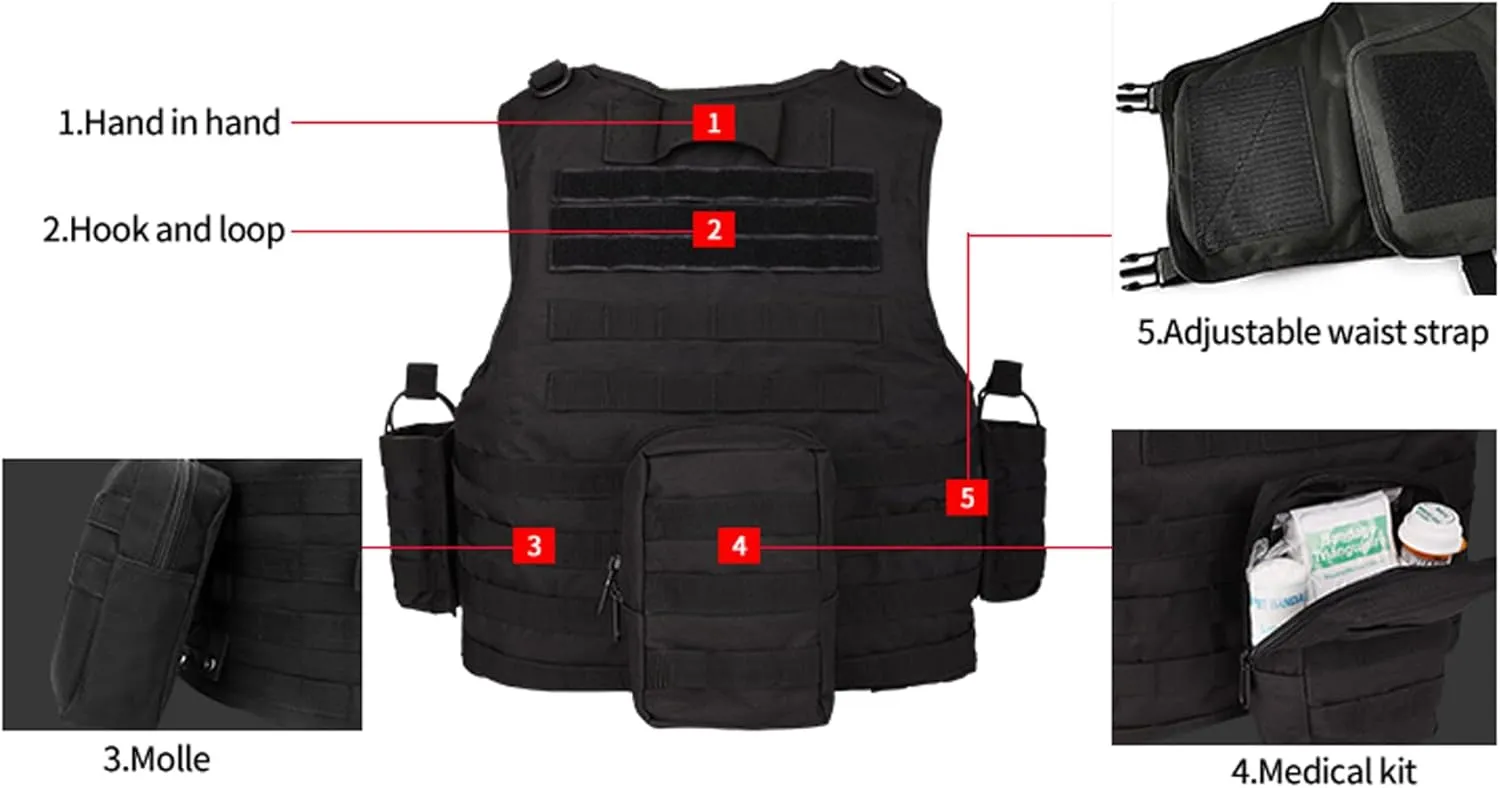 Tactical Vest Airsoft Vest Adjustable Outdoors for Man Vest