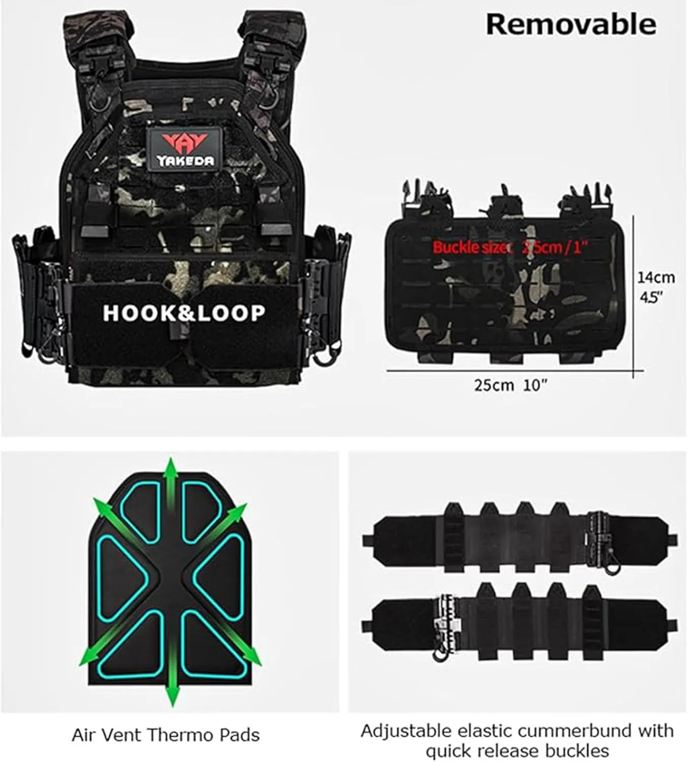 Tactical Vest for Men Quick Release Adjustable Airsoft Vest Laser-Cutting Modular Lightweight Vest