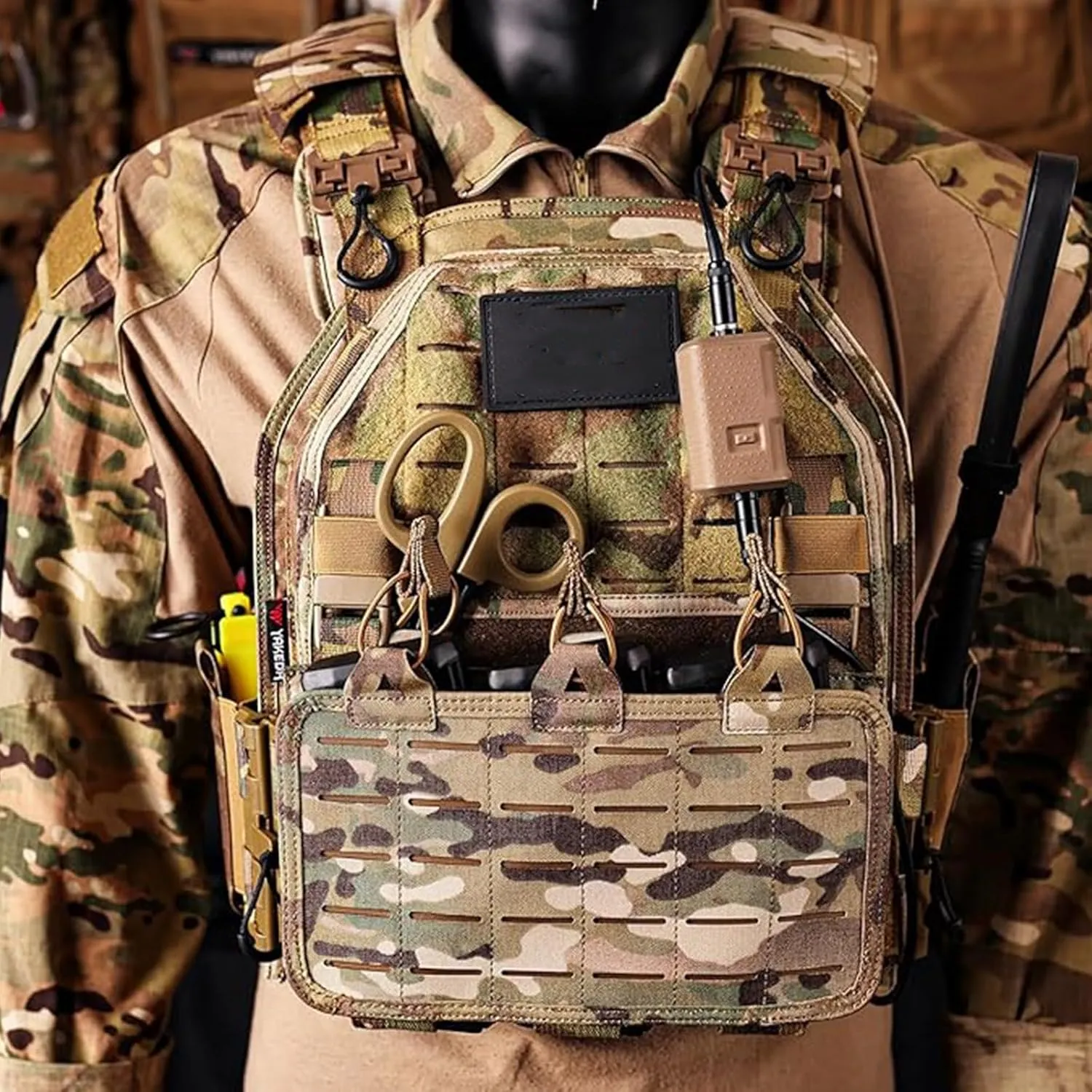 Tactical Vest for Men Quick Release Adjustable Airsoft Vest Laser-Cutting Modular Lightweight Vest