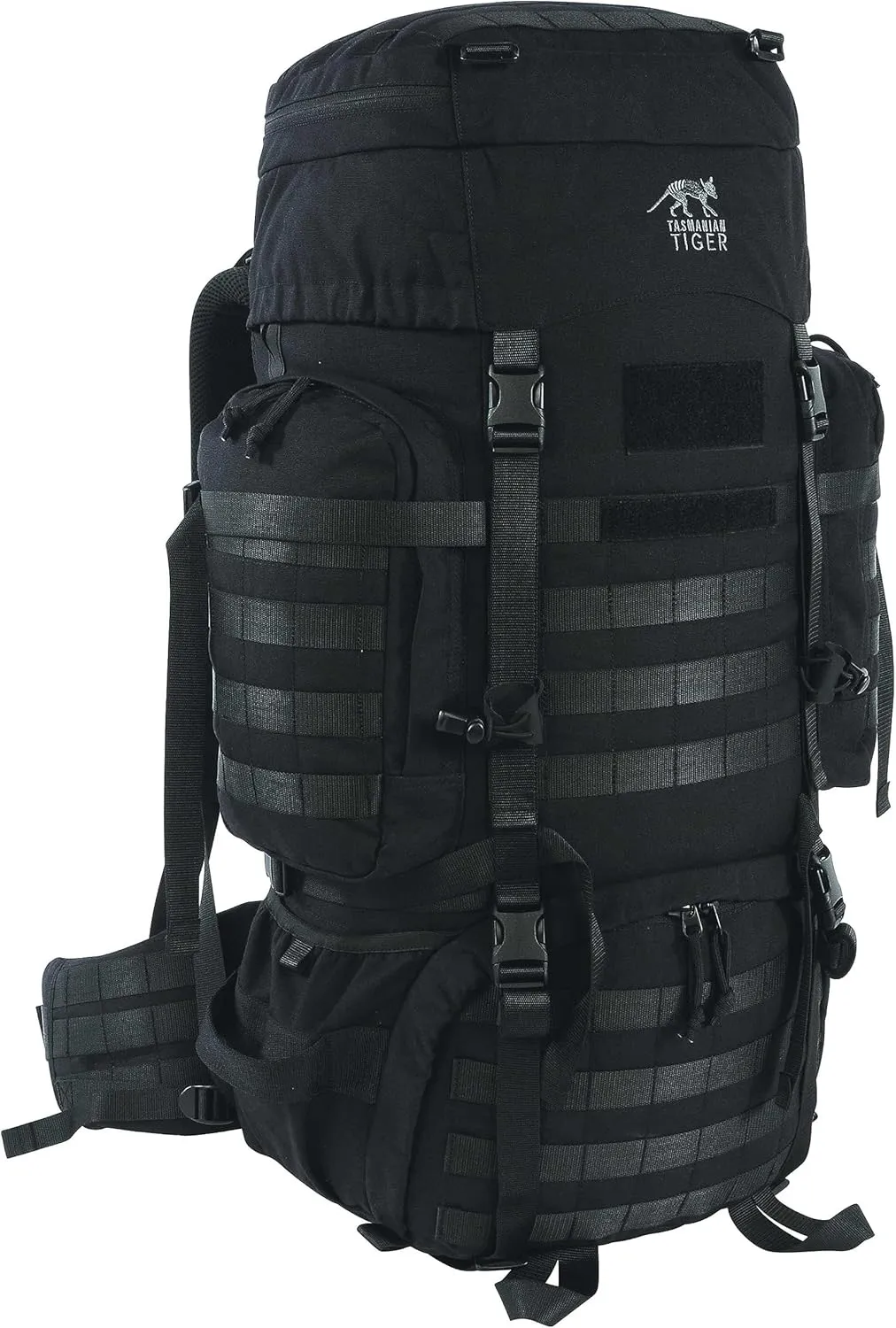 Tasmanian Tiger Raid Tactical Backpack MKIII - 52-Liter V2 Plus Carrying System with MOLLE System and Detachable Hip Strap, Black - 52 Liter