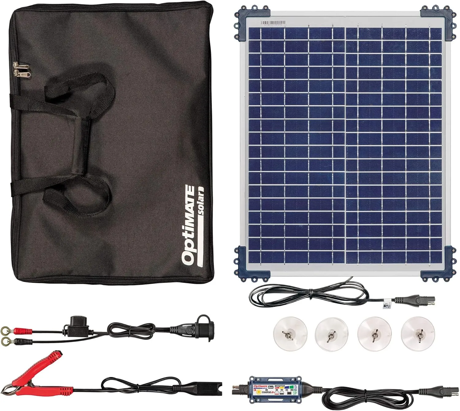 Tecmate Optimate Solar Duo 20W Travel kit, TM522-D2TK, 6-Step 12V / 12.8V 1.6A Weatherproof Solar Battery Saving Charger & maintainer
