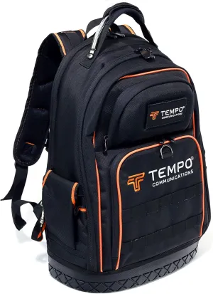 TEMPO PA9050 Tool Bag Backpack, 40-pocket Heavy-Duty Electrician Backpack, Laptop Backpack, 200 lbs Support, Water Resistant Molded Bottom (2025 Model)