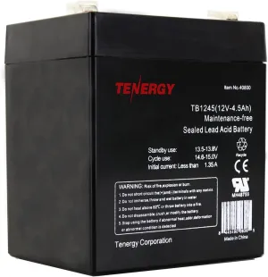 Tenergy 12V 4.5Ah (TB1240) Maintenance-free Sealed Lead Acid (SLA) Battery