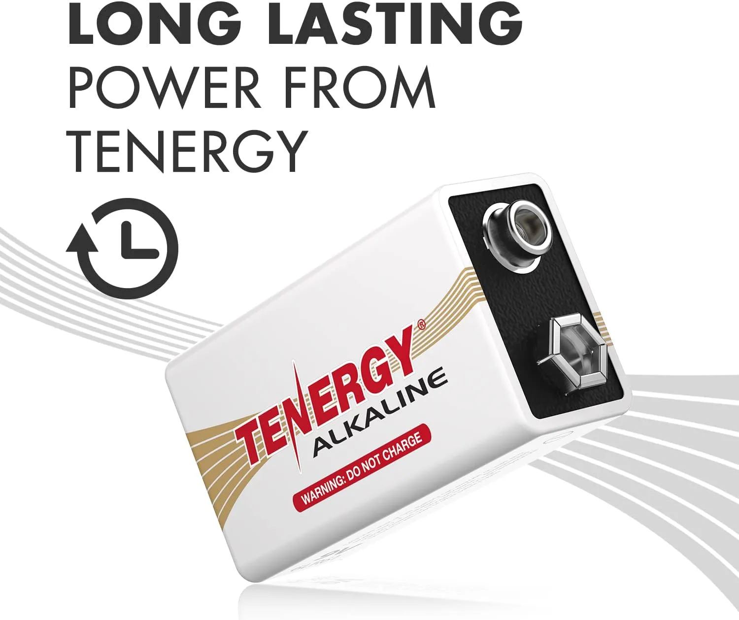 Tenergy 6LR61 9V Alkaline Battery, Non-Rechargeable Battery for Smoke Alarms, Guitar Pickups, Microphones and More, 240 Pack