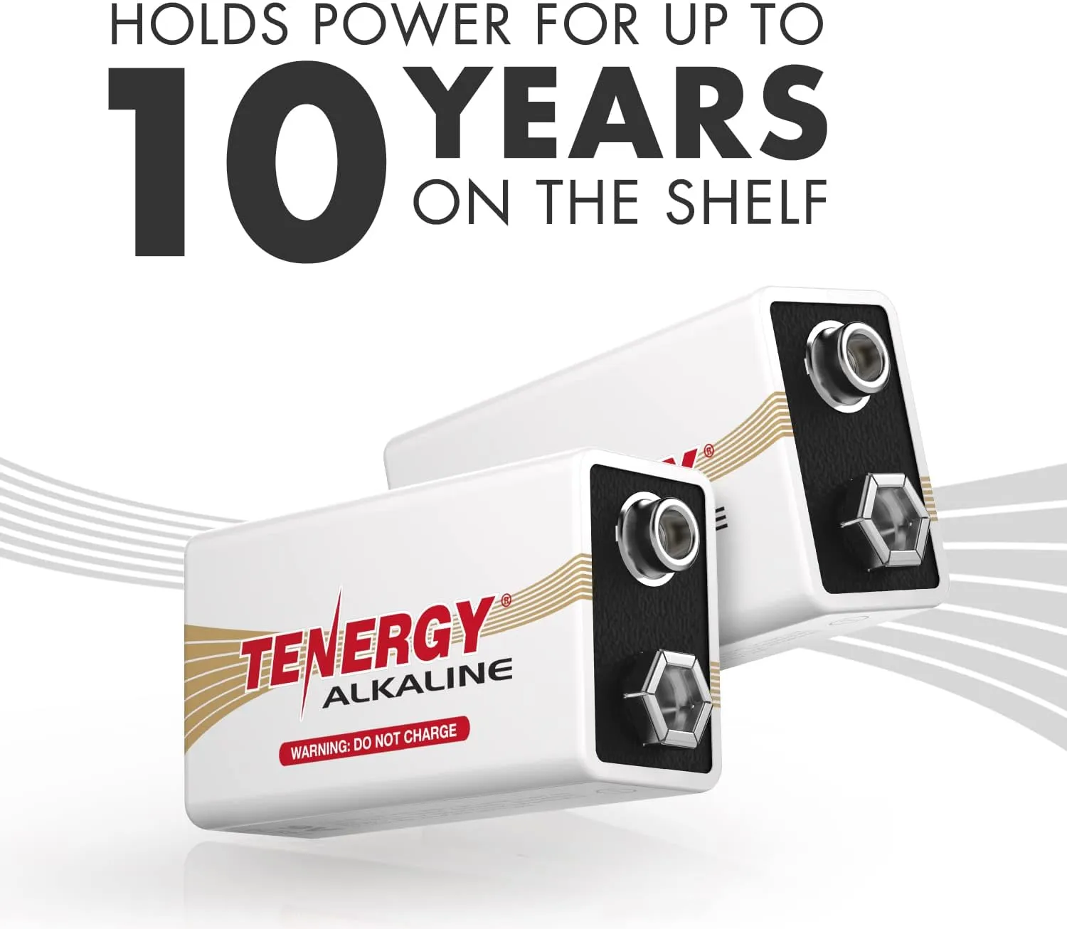 Tenergy 6LR61 9V Alkaline Battery, Non-Rechargeable Battery for Smoke Alarms, Guitar Pickups, Microphones and More, 240 Pack