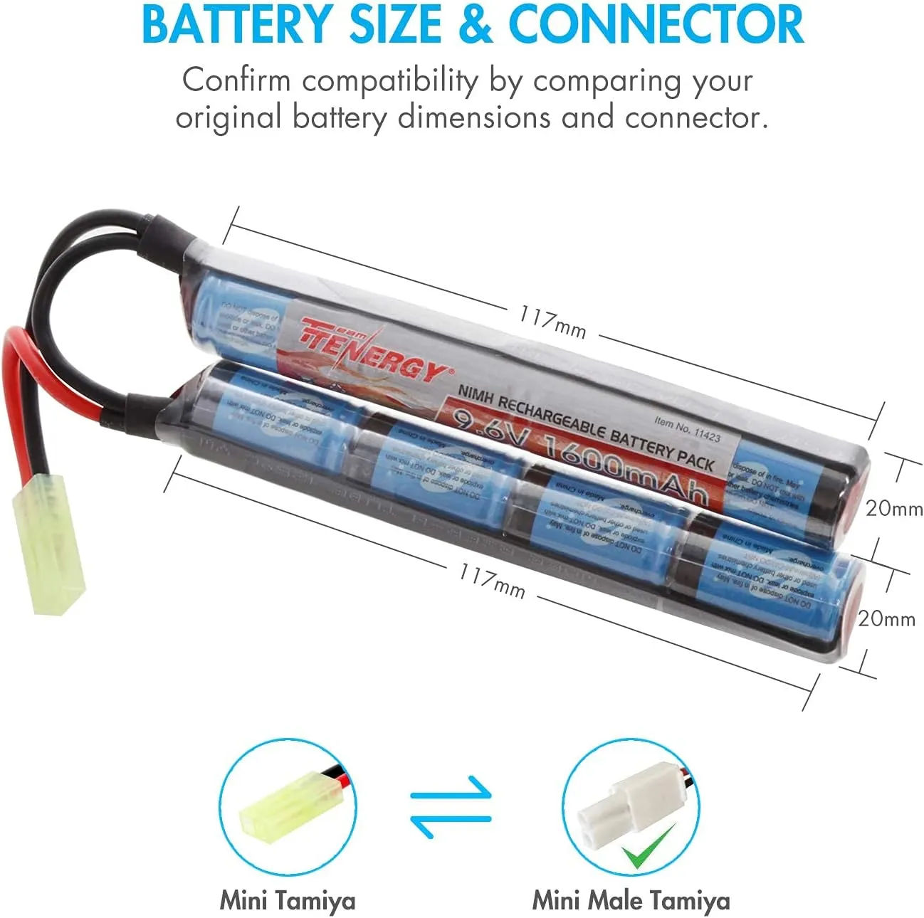 Tenergy Combo 9.6V 1600mAh Butterfly Mini NiMH Battery Pack   8.4V-9.6V NiMH Smart Charger   Lipo Bag