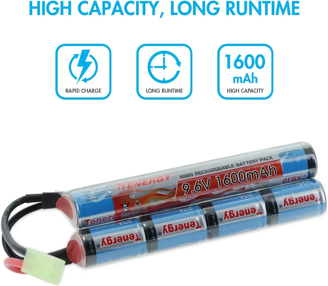 Tenergy Combo 9.6V 1600mAh Butterfly Mini NiMH Battery Pack   8.4V-9.6V NiMH Smart Charger   Lipo Bag