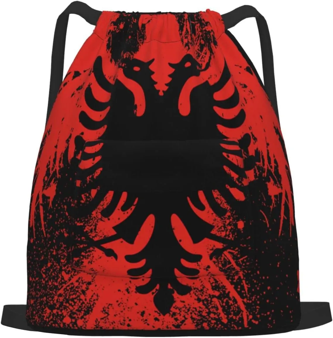 The New Drawstring Backpack Albanian Flag And Bald Eagle Gym String Bag Sport Sack Storage Bag Beach Knapsack