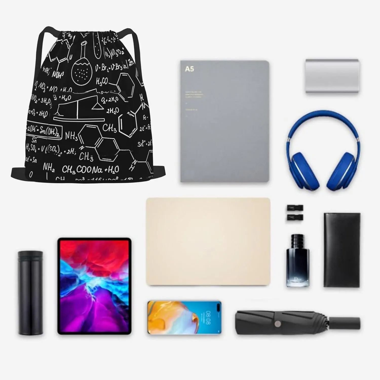 The New Drawstring Backpack The Calculation Formula Of Chemistry Gym String Bag Sport Sack Storage Bag Beach Knapsack