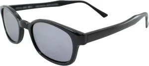 The Original KD's Biker Shades By PCSUN. As Seen On"Grandsons of Anarchy", Black Frame Silver Mirror Lens, ADULT
