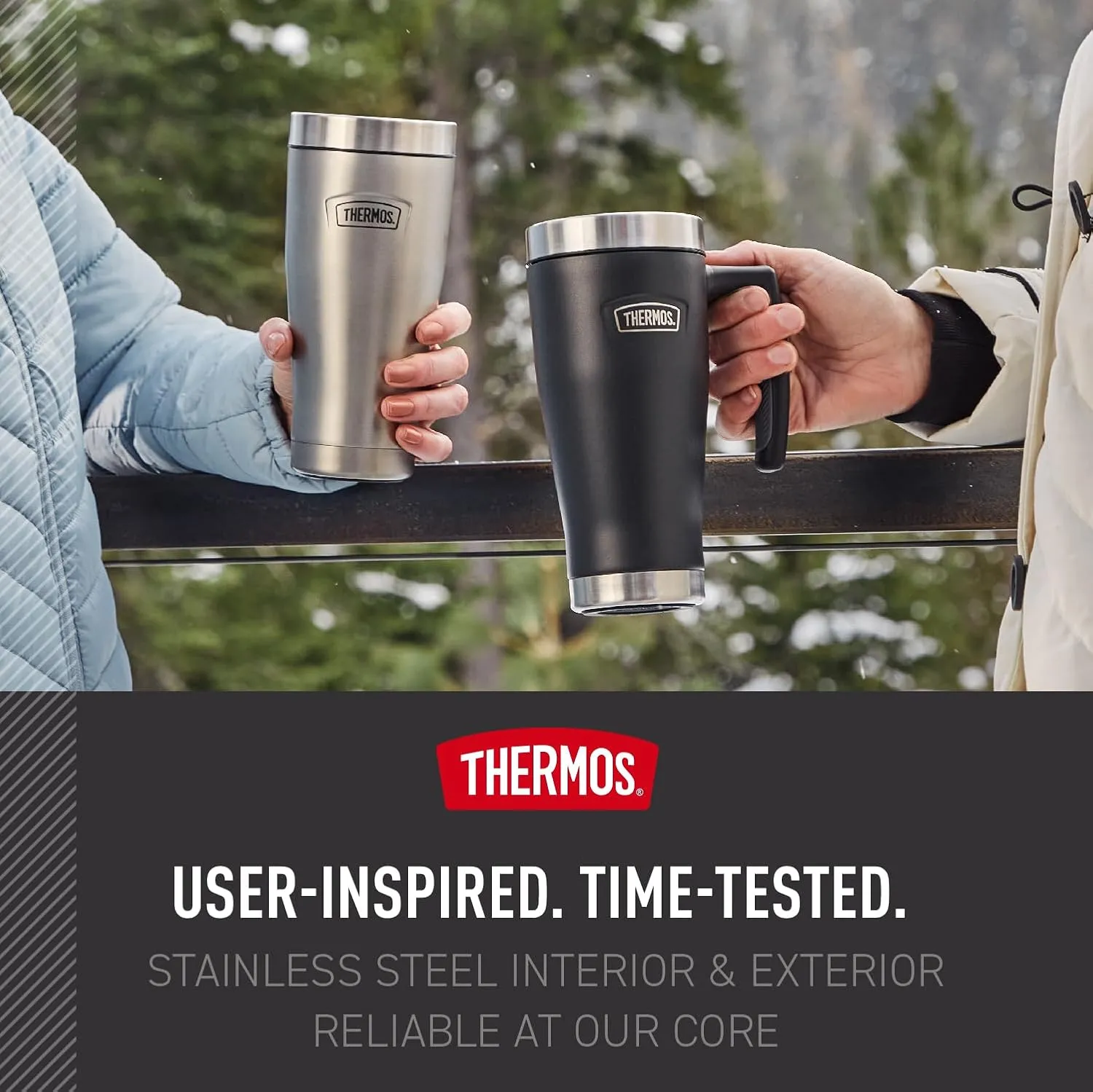 THERMOS ICON SERIES, Stainless Steel Mug, Saddle, 16 oz