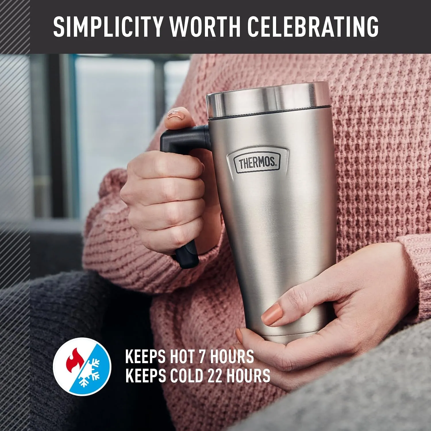 THERMOS ICON SERIES, Stainless Steel Mug, Saddle, 16 oz