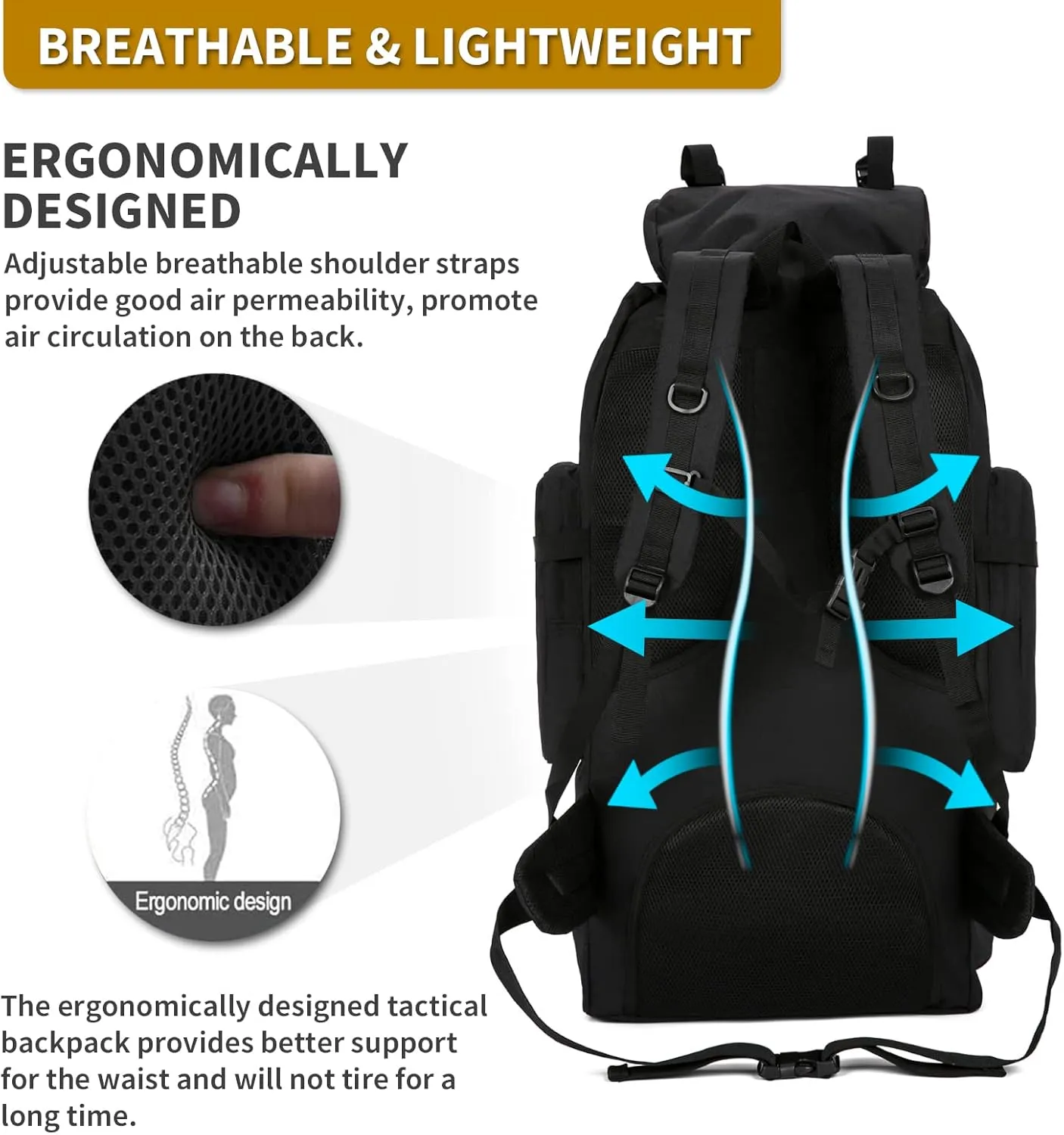 Tianya Outdoor Military Tactical Backpack Molle Assault Bag Mountaineering Backpack Outdoor Sports Backpack