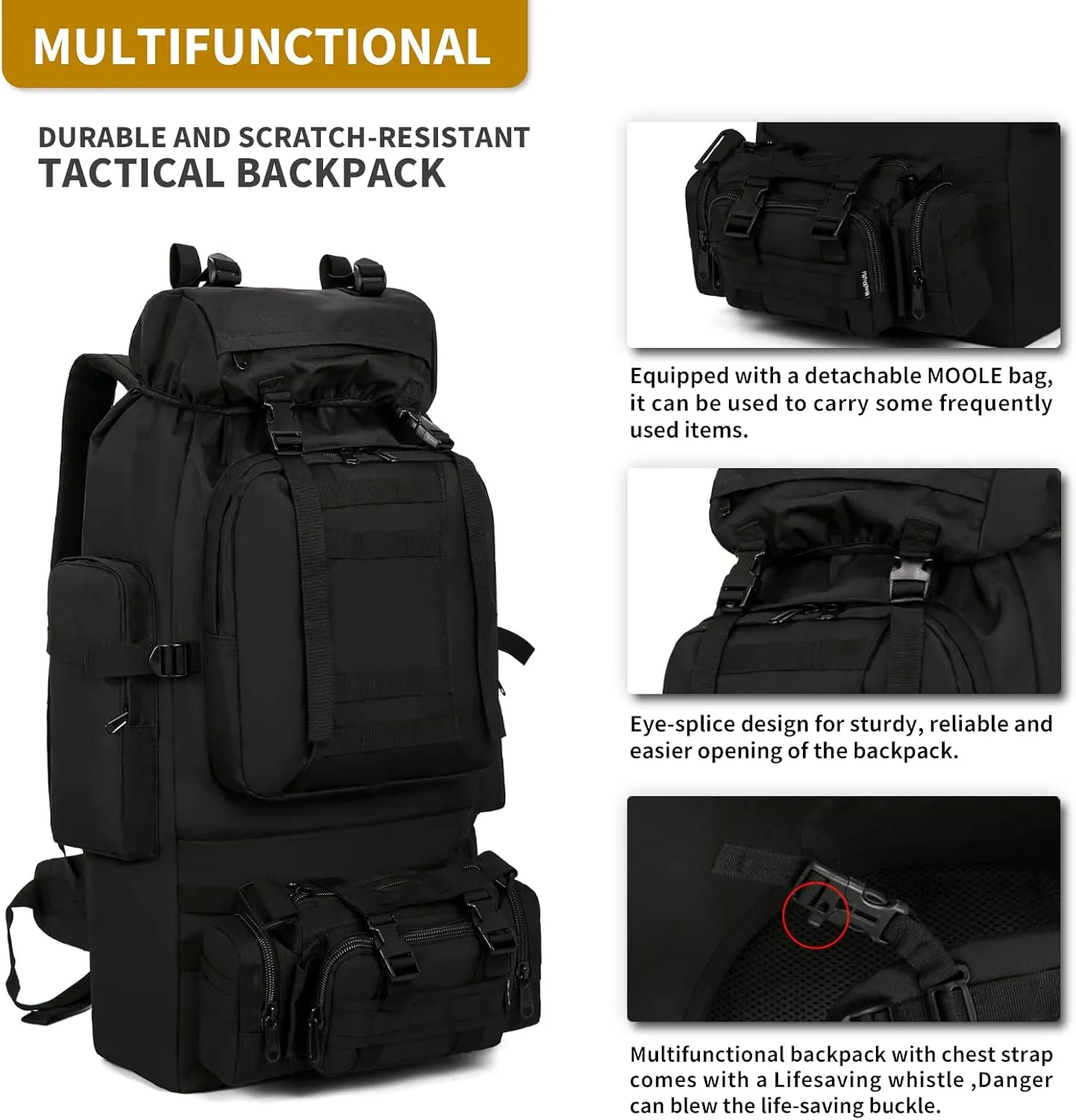 Tianya Outdoor Military Tactical Backpack Molle Assault Bag Mountaineering Backpack Outdoor Sports Backpack