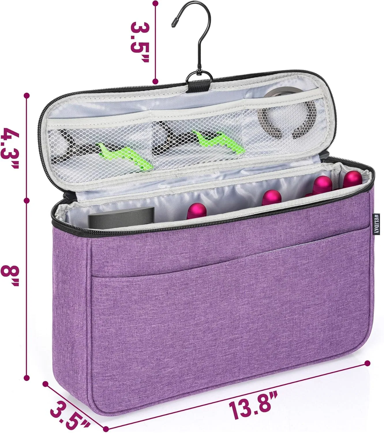 Travel Storage Bag Compatible with Dyson Airwrap Styler, Portable Travel Organizer for Hair Curler and Attachment with Multi-pockets