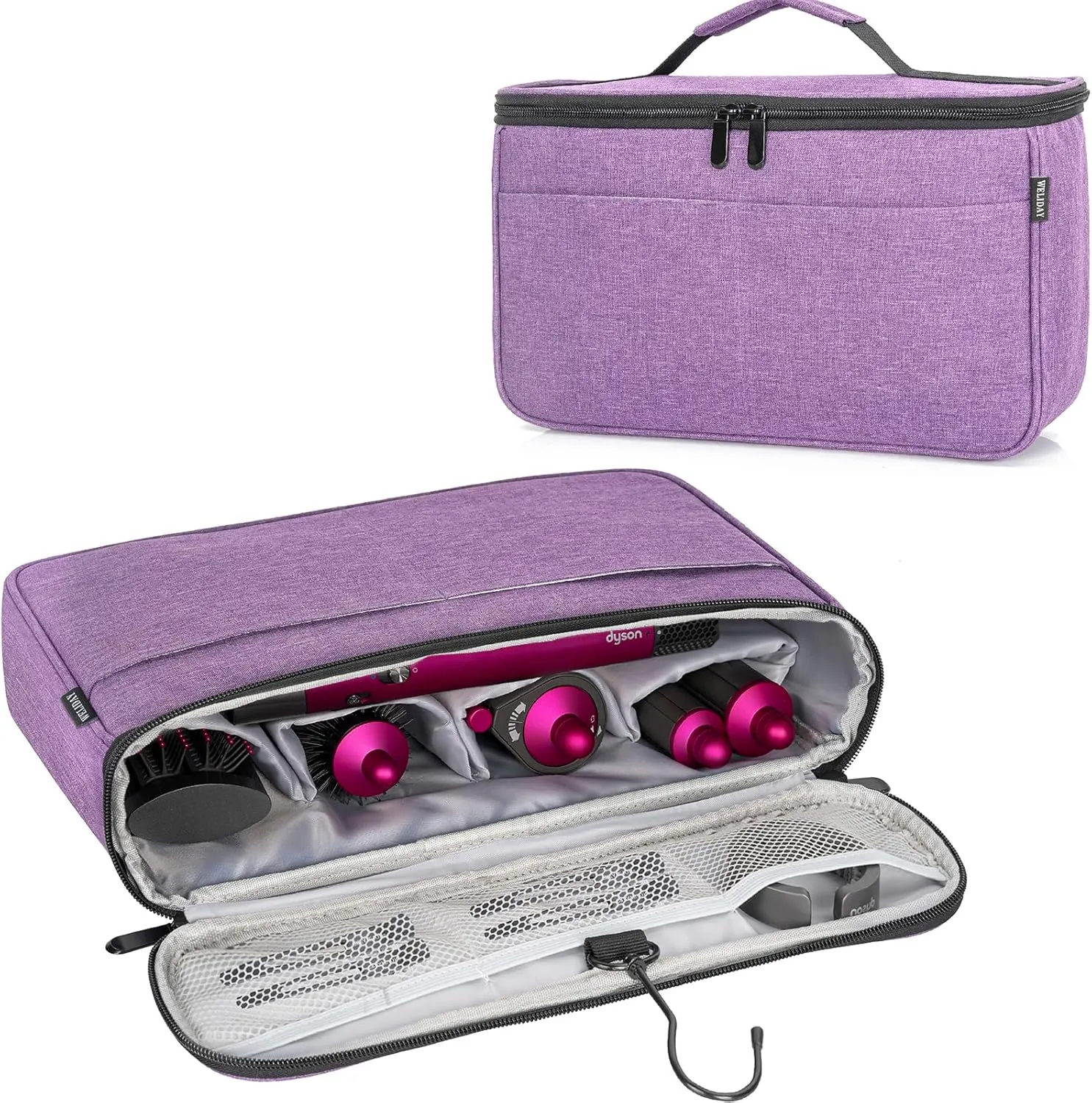 Travel Storage Bag Compatible with Dyson Airwrap Styler, Portable Travel Organizer for Hair Curler and Attachment with Multi-pockets