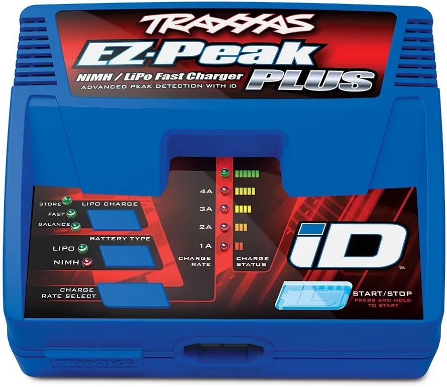 Traxxas 2970 EZ-Peak Plus 4-Amp NiMH/LiPo Fast Charger with ID Auto Battery Identification Vehicle