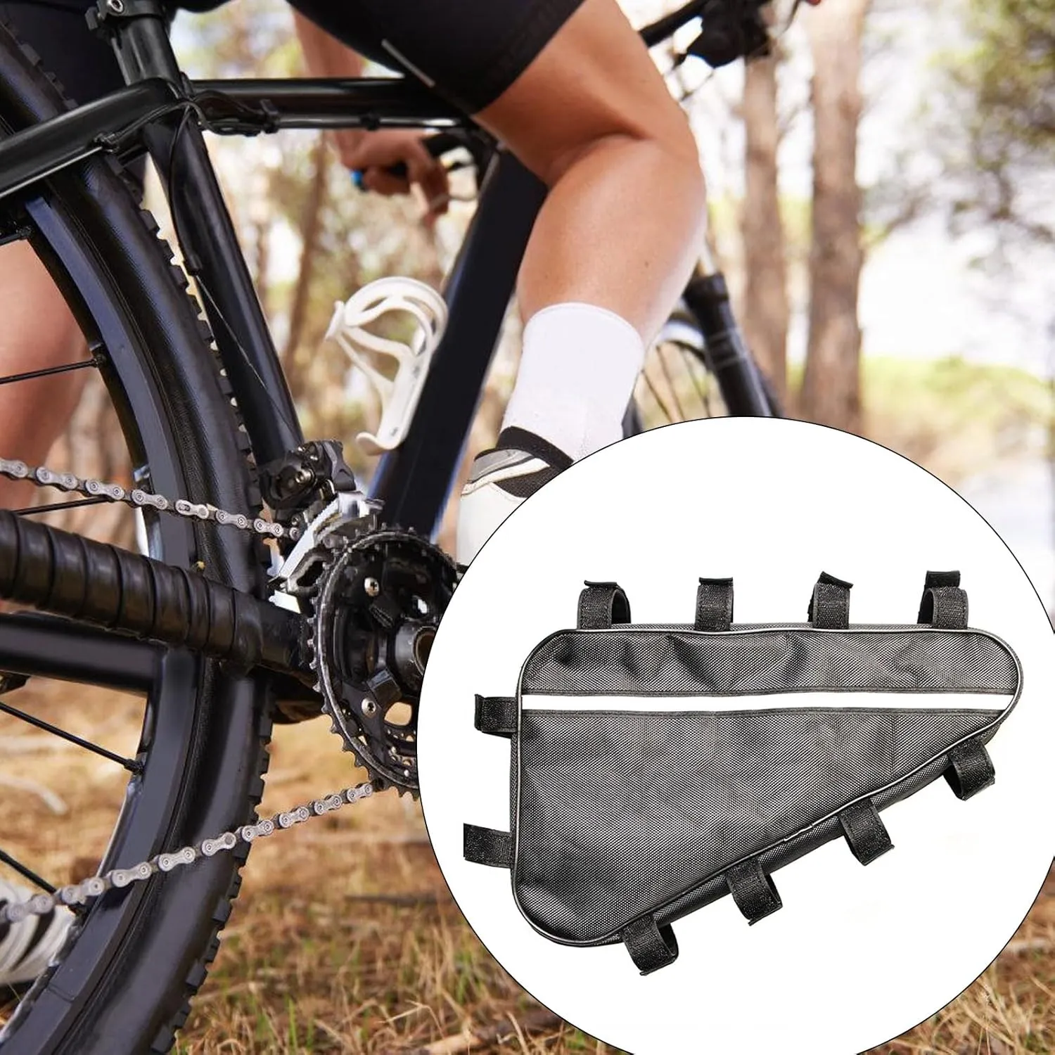Triangular Battery Pack Organizers Bag Electric Scooter Battery Storage Bag Wear Top Tube Saddlebag