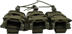 Triple Magazine Pouch – Universal Tactical Mag Holder, Quick-Draw Pistol Mag Pouch with Adjustable Tension, Compatible with 9MM/Glock/Single & Dual Stack Mags, Belt & MOLLE Attachment