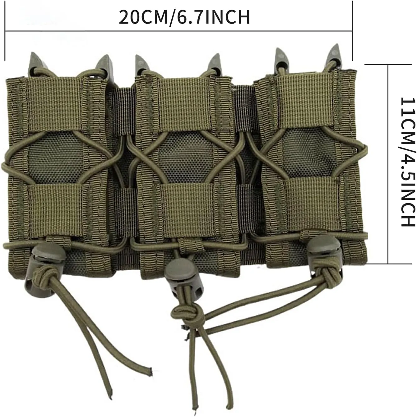 Triple Magazine Pouch – Universal Tactical Mag Holder, Quick-Draw Pistol Mag Pouch with Adjustable Tension, Compatible with 9MM/Glock/Single & Dual Stack Mags, Belt & MOLLE Attachment