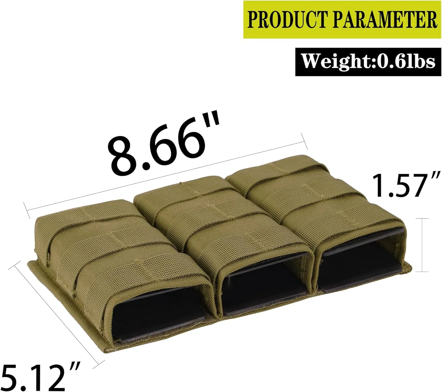 Triple Molle Mag Pouch 5.56 Tactical Open Top M4 M16 Magazine Holder with Quick Release,1000D Oxford,Fast Unplug Design for Tactical Enthusiasts,Shooting Sports,Outdoor Activities