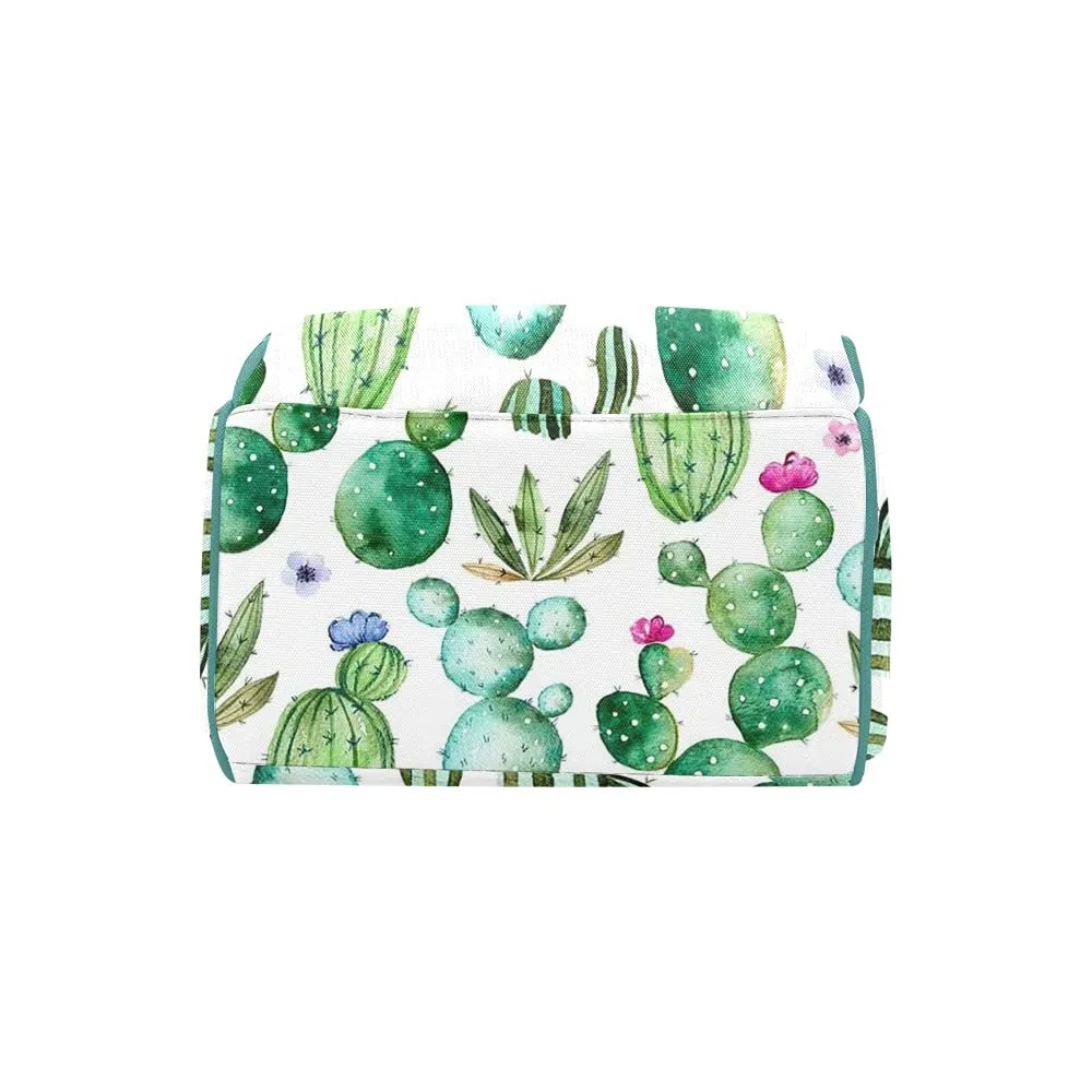 Tropical Plant Cactus Diaper Bags Backpack with Name Personalized Baby Bag Nursing Nappy Bag Travel Tote Bag Gifts for Mom Girl, 10.83 x 6.69 x 15 Inch