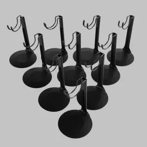 UCanaan 10 pcs Saddle Doll Stand - Action Figure Stands with Expandable Waist Wire for 8"-14" Dolls doll stands for 8 to 12inch dolls Suitable for 1/6 Dolls Accessories，action figure stand (Black, 10)