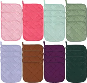 Uiifan 30 Pieces Cotton Pot Holders for Kitchen Washable Heat Resistant Potholders Oven Hot Pads for Cooking and Baking, 7.87 x 7.87 x 0.2 Inch(Mix Color)