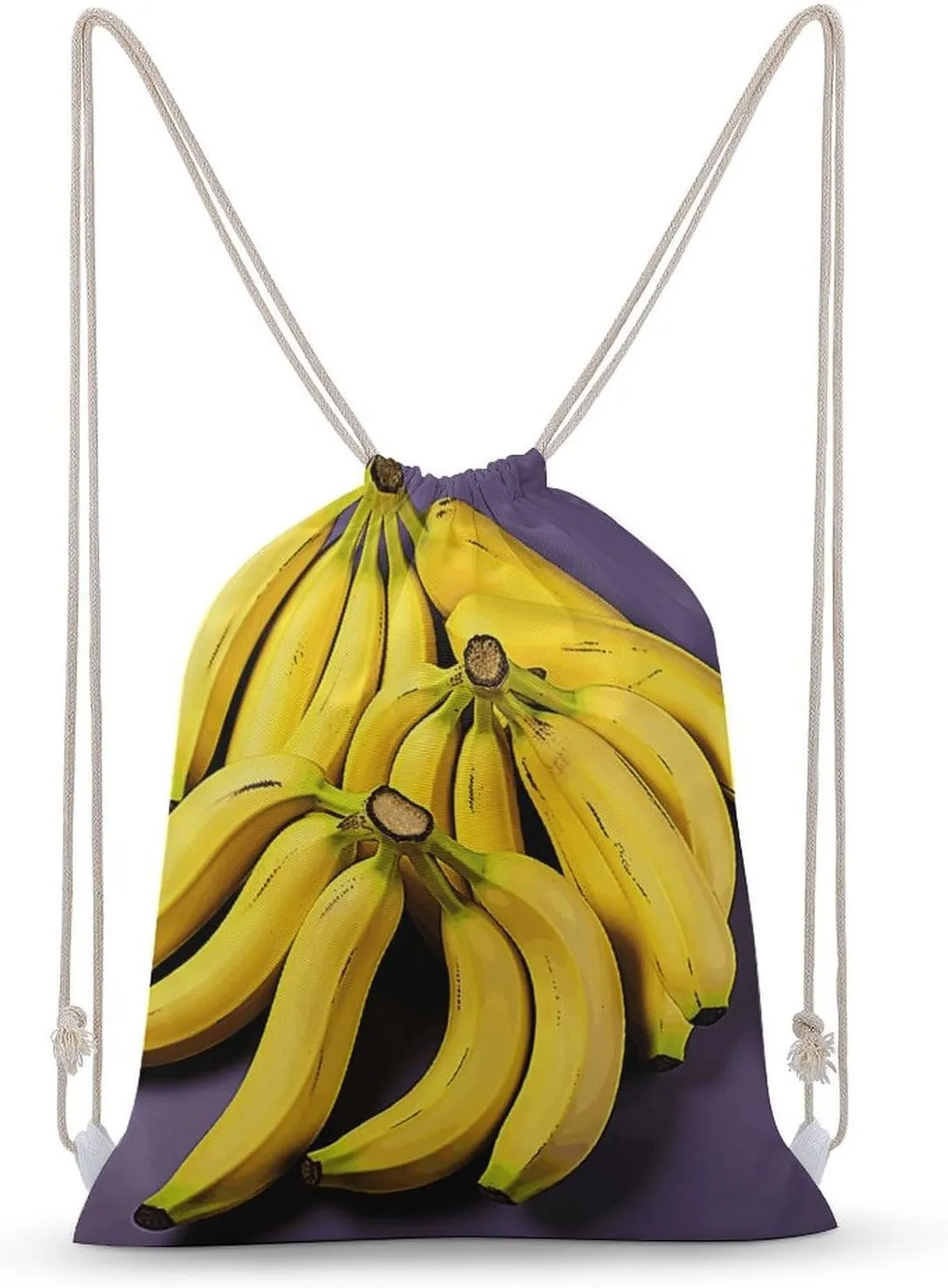Unique Banana Fruit Drawstring Backpack for Women Men Drawstring Bag for Travel Swimming Sports Gym Bag
