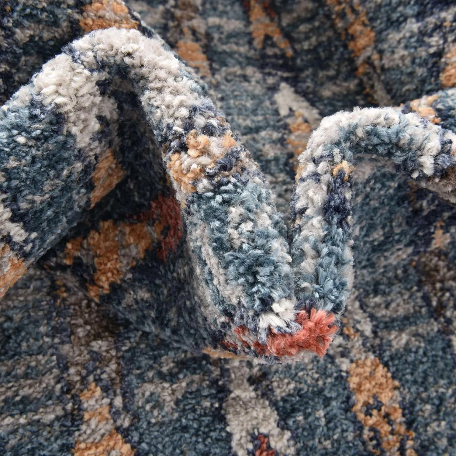 Unique Loom Aramis Collection Area Rug - Aras (6' 1" x 9' Rectangle, Blue/ Ivory)
