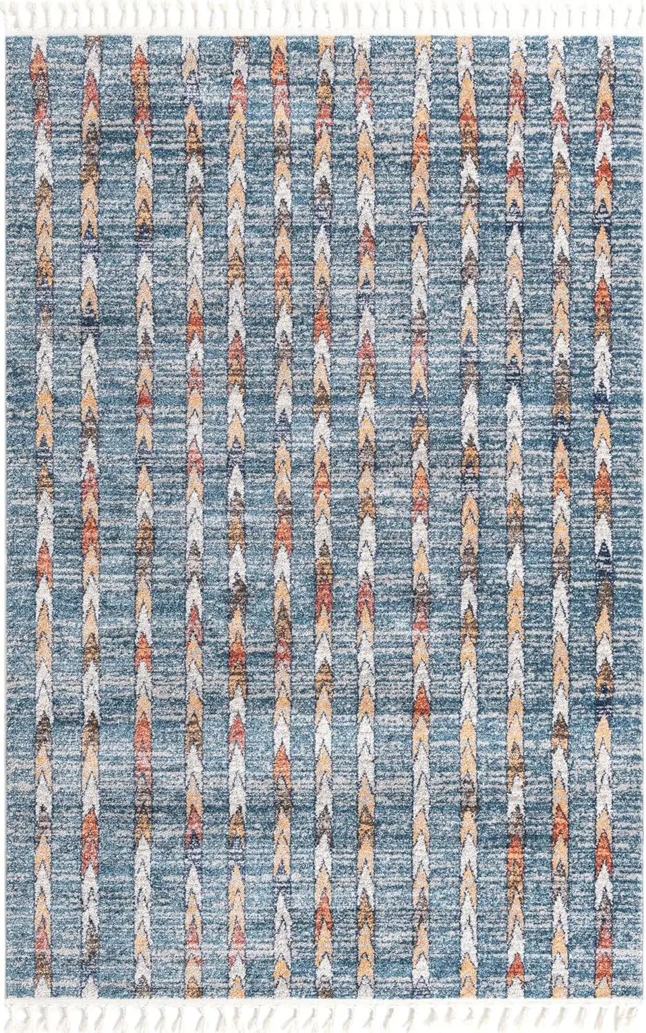 Unique Loom Aramis Collection Area Rug - Aras (6' 1" x 9' Rectangle, Blue/ Ivory)