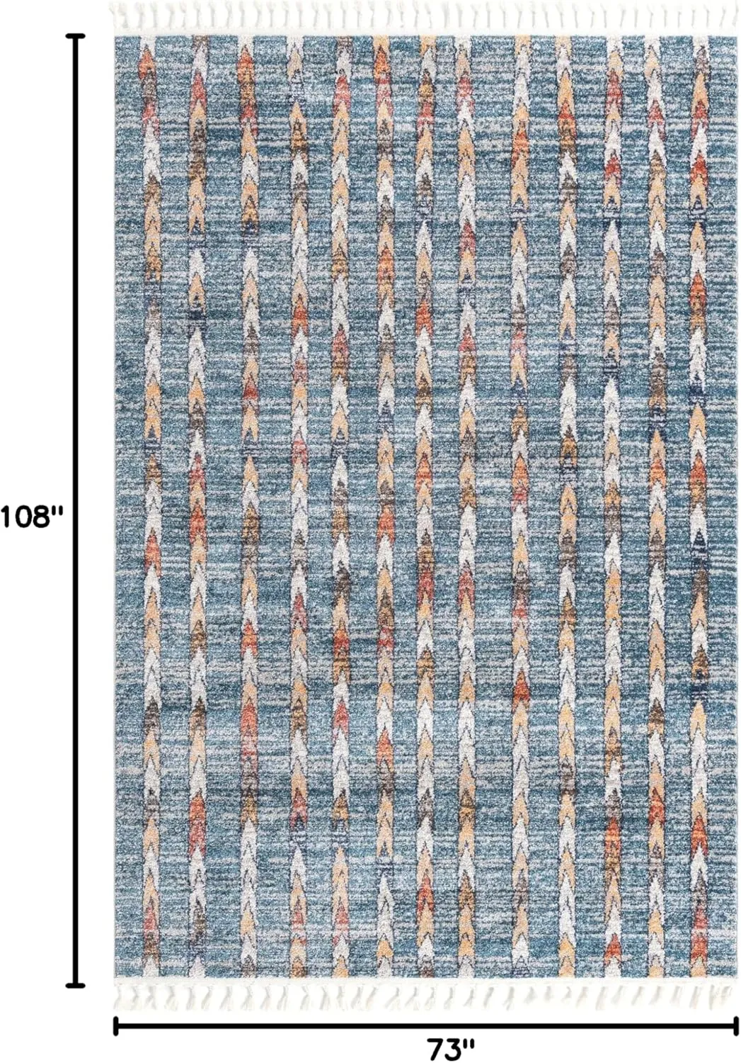 Unique Loom Aramis Collection Area Rug - Aras (6' 1" x 9' Rectangle, Blue/ Ivory)