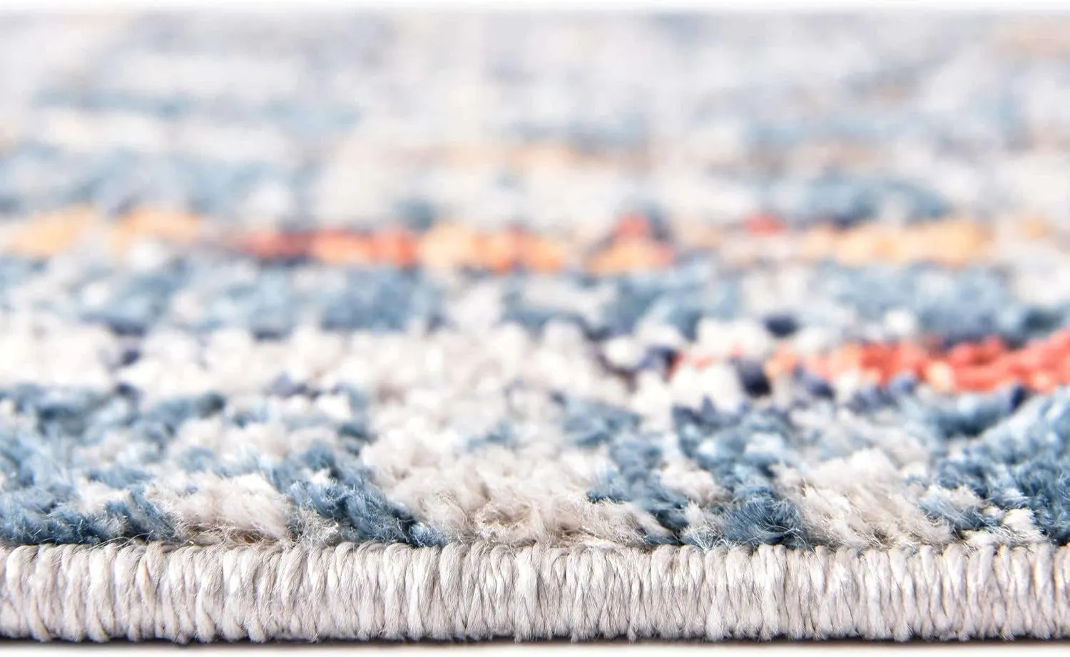 Unique Loom Aramis Collection Area Rug - Aras (6' 1" x 9' Rectangle, Blue/ Ivory)