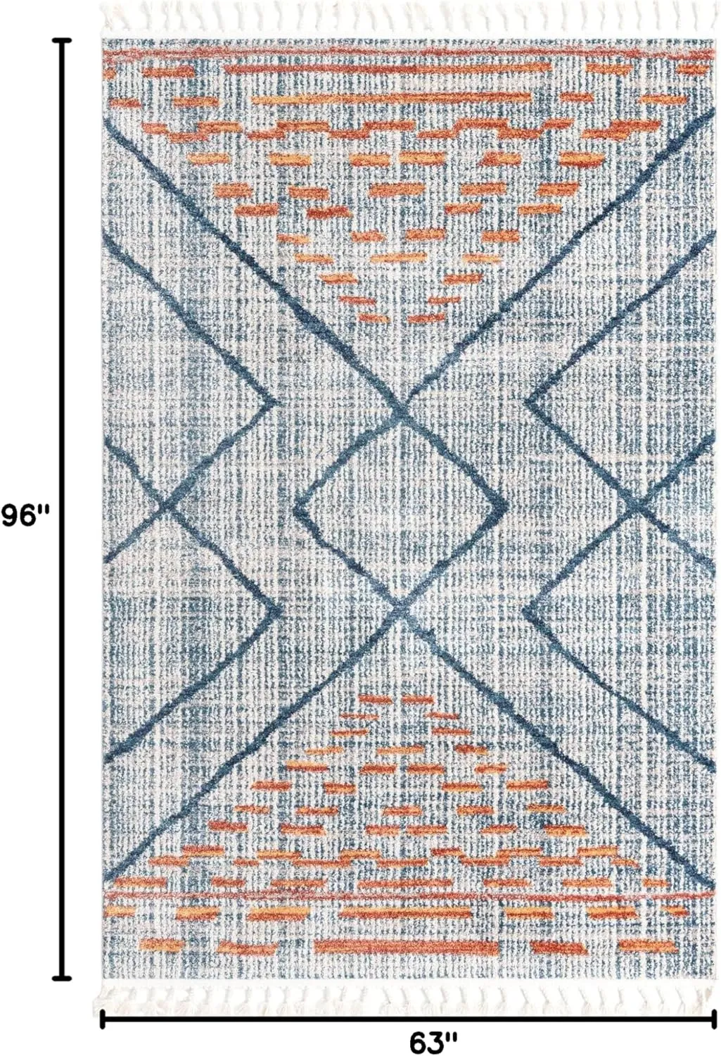 Unique Loom Aramis Collection Area Rug - Kavi (5' 3" x 8' Rectangle, Blue/ Ivory)