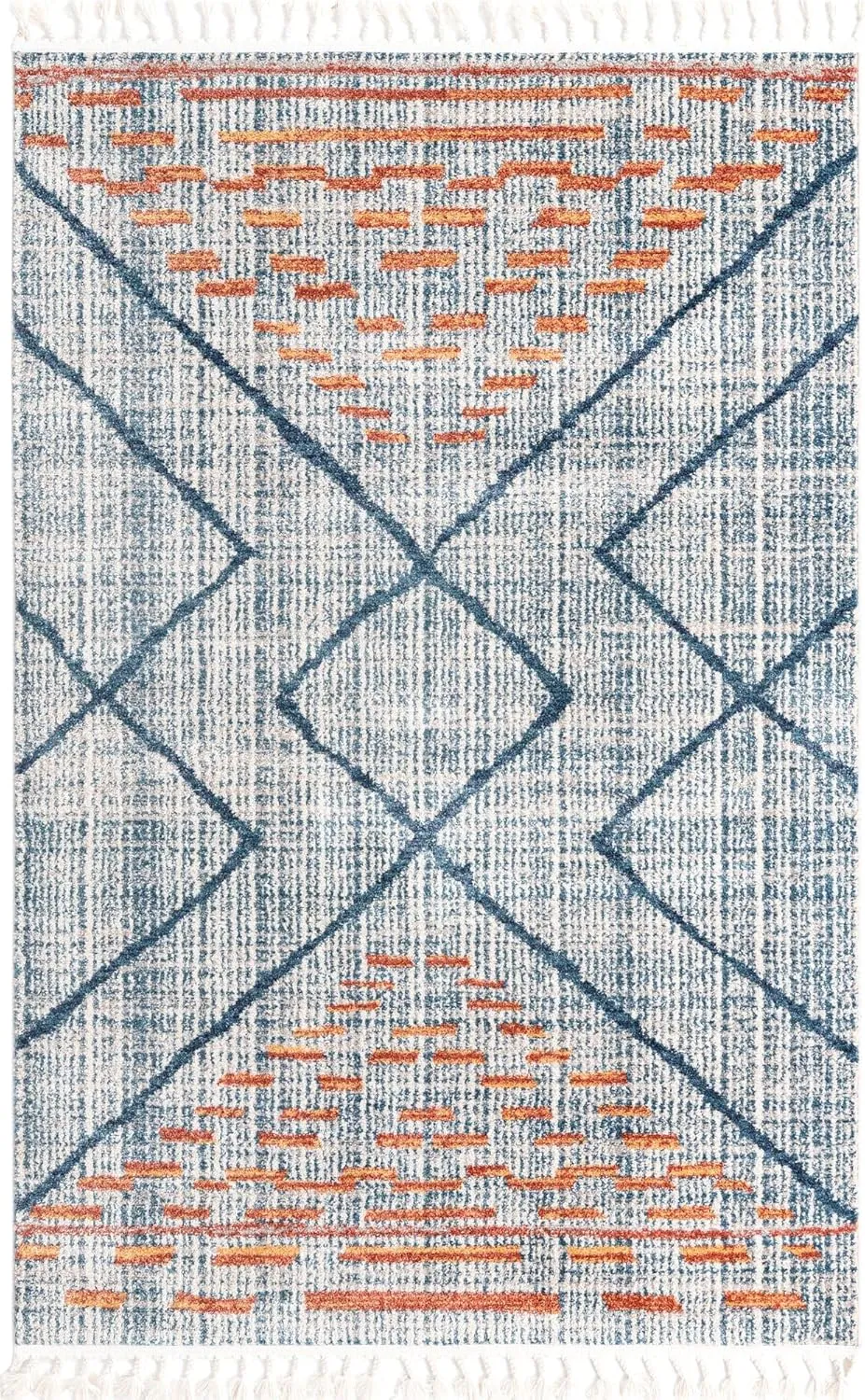 Unique Loom Aramis Collection Area Rug - Kavi (5' 3" x 8' Rectangle, Blue/ Ivory)
