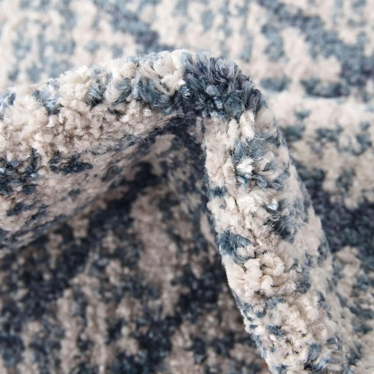 Unique Loom Aramis Collection Area Rug - Kavi (5' 3" x 8' Rectangle, Blue/ Ivory)