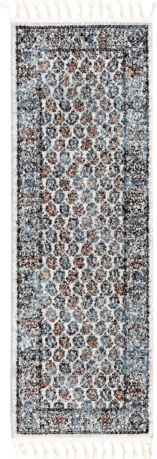 Unique Loom Aramis Collection Area Rug - Solal (2' x 6' 1" Runner, Multi/ Black)