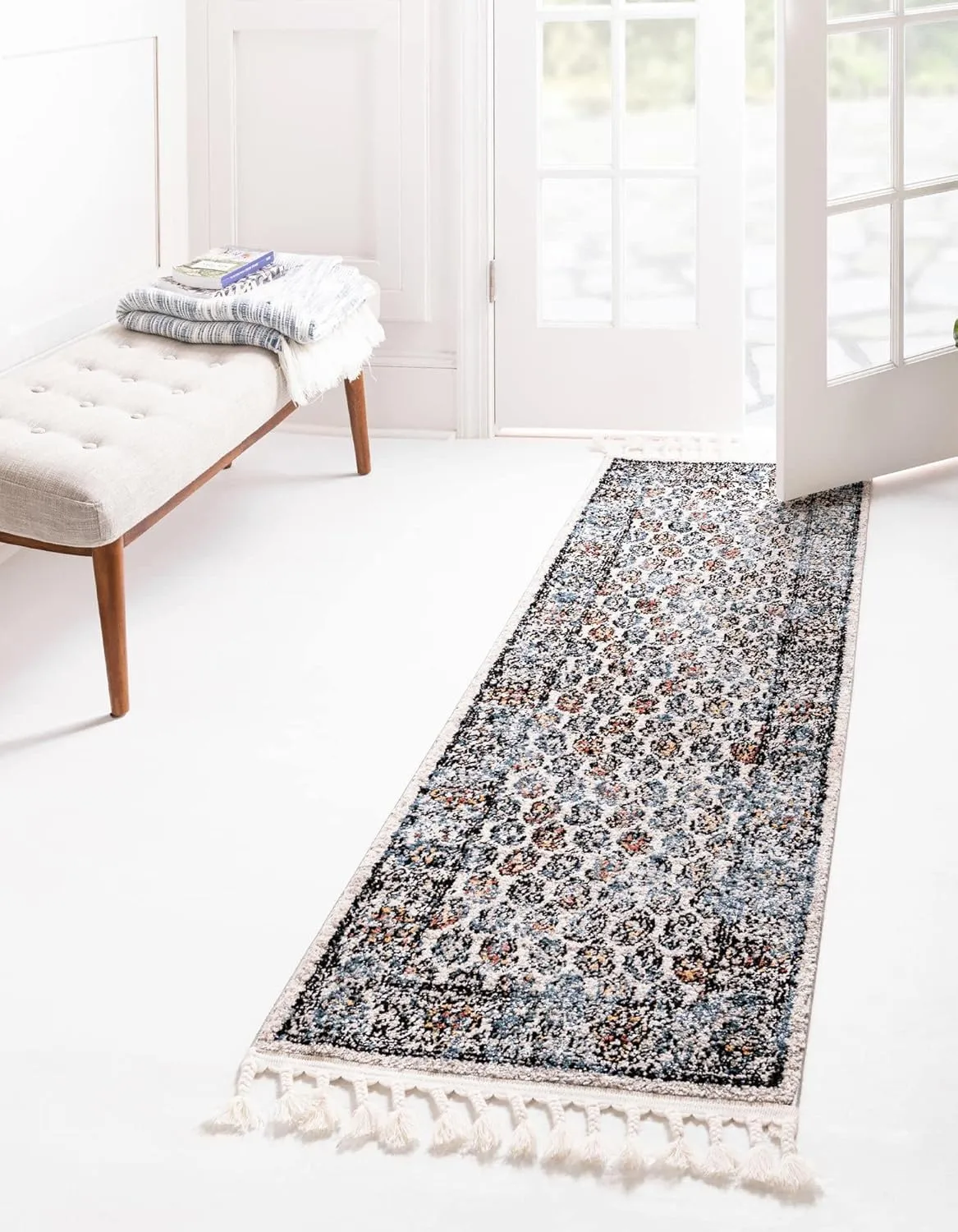 Unique Loom Aramis Collection Area Rug - Solal (2' x 6' 1" Runner, Multi/ Black)