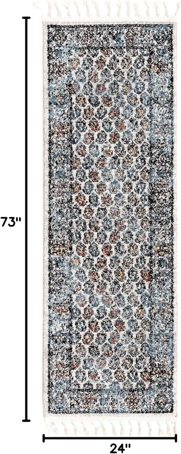 Unique Loom Aramis Collection Area Rug - Solal (2' x 6' 1" Runner, Multi/ Black)