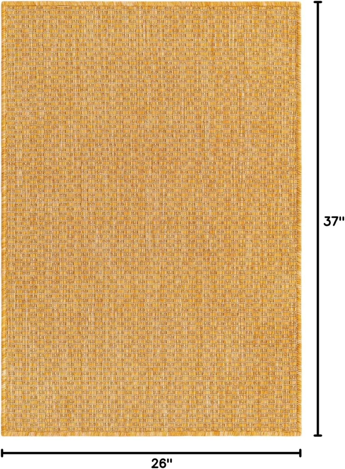 Unique Loom Collection Casual Transitional Solid Heathered Indoor/Outdoor Flatweave Area Rug (2' 2" x 3' 1" Rectangle, Corn Harvest Yellow)