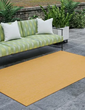 Unique Loom Collection Casual Transitional Solid Heathered Indoor/Outdoor Flatweave Area Rug (2' 2" x 3' 1" Rectangle, Corn Harvest Yellow)